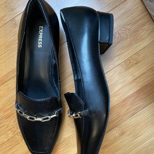 Black Loafers with Chain Detail